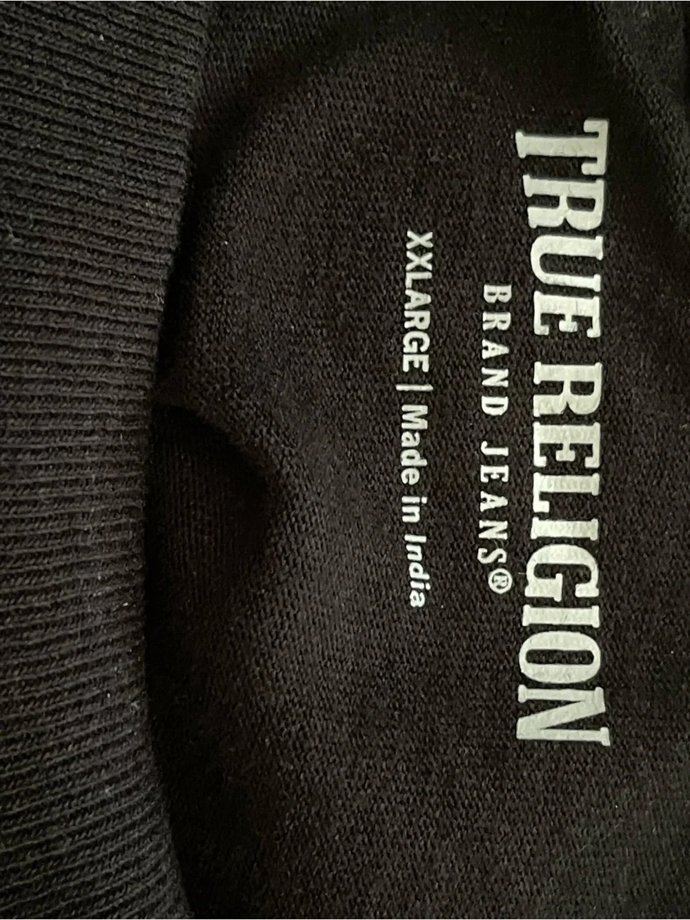 True Religion Black Short Sleeve with White Logo Accents